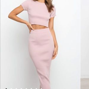 NWT. Never Worn. Blush 2-Piece Destiny Set (top and skirt bottom)